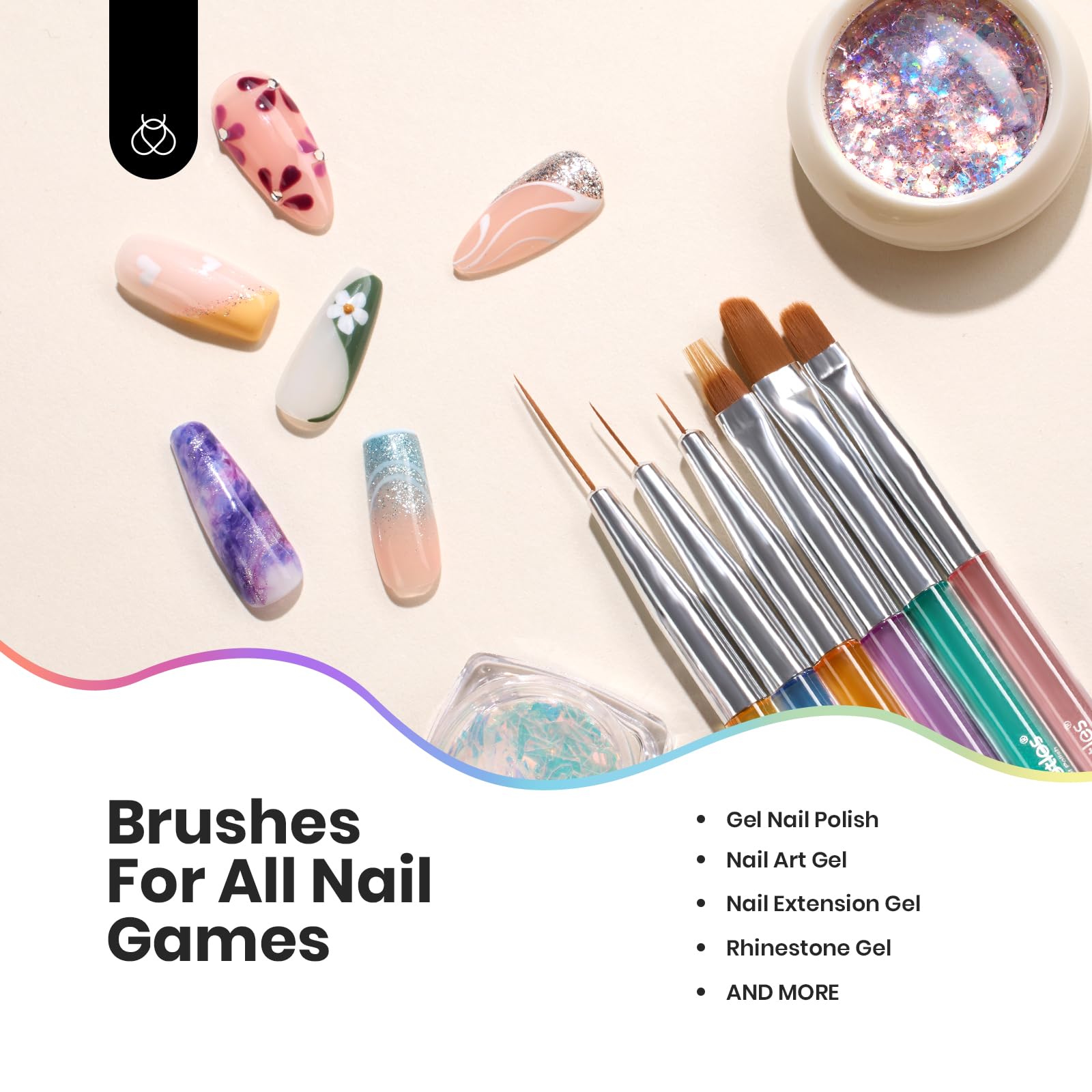 Double-ended Nail Art Brush Set- 6pcs