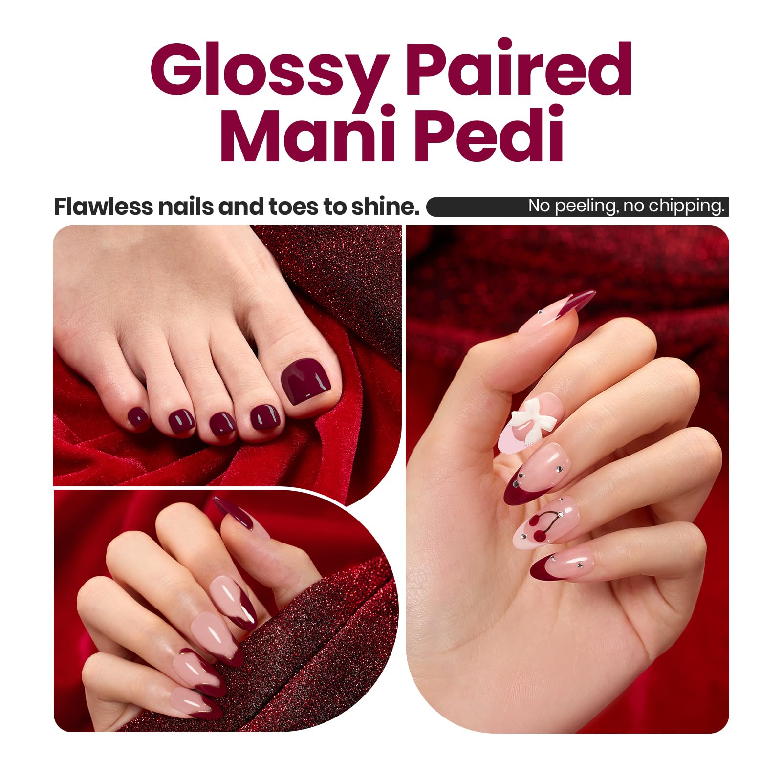 Burgundy Red | Gel Polish and Matching Nail Polish(each 15ml)