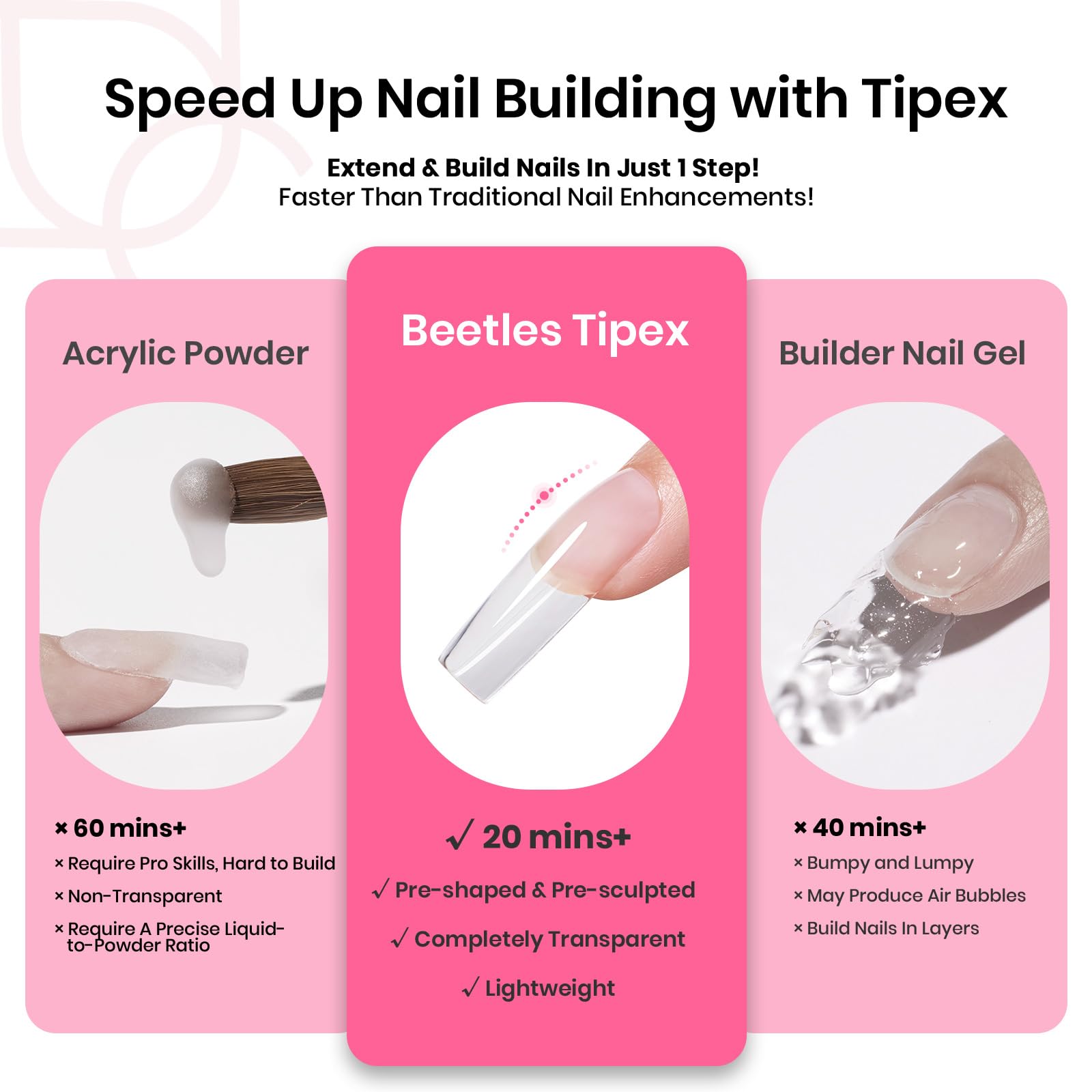 Tipex Long Square Half Matte Nail Tips Kit |210pcs