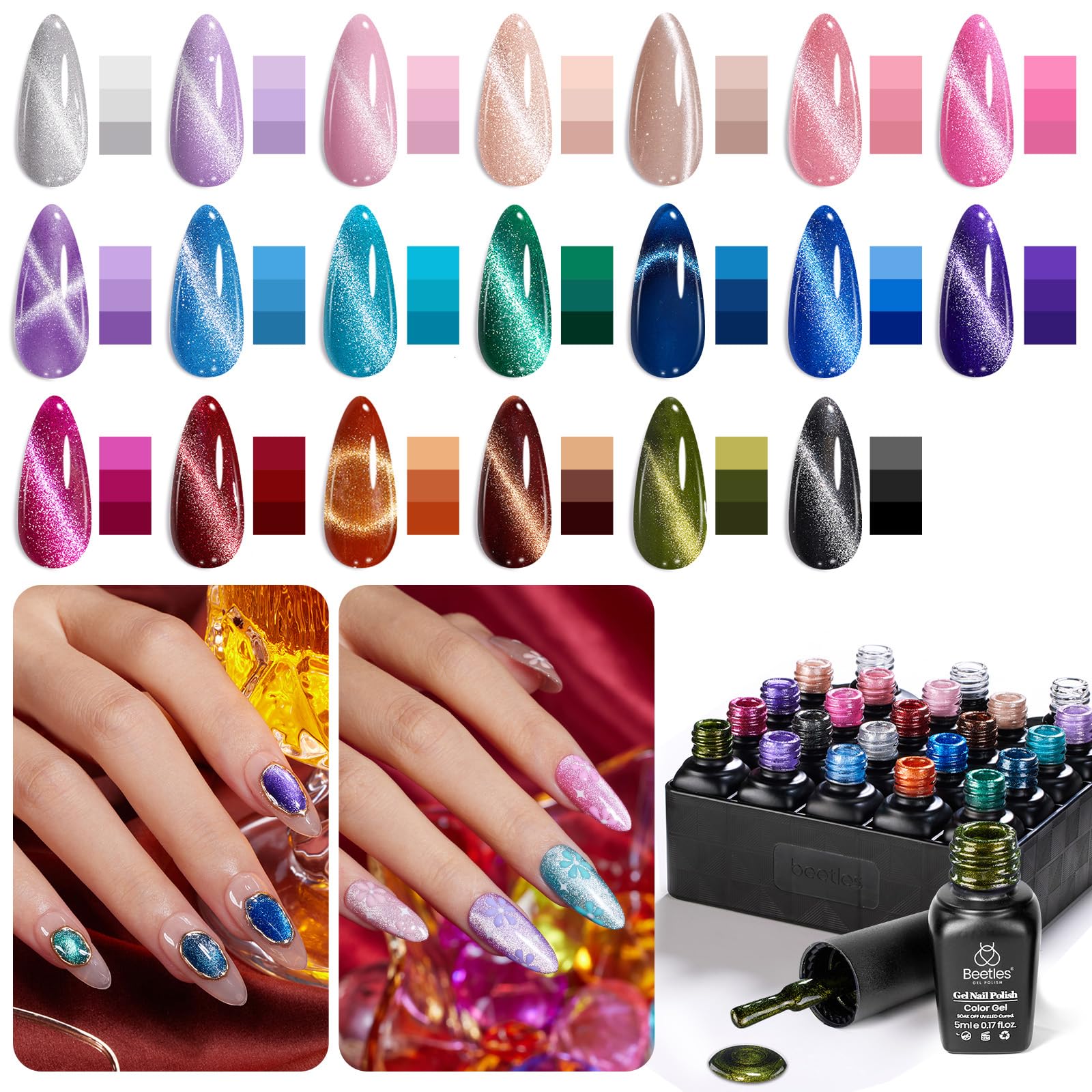 Beetles Super Value 20 Colors Gel With Nail Tips Nail Glue Kits