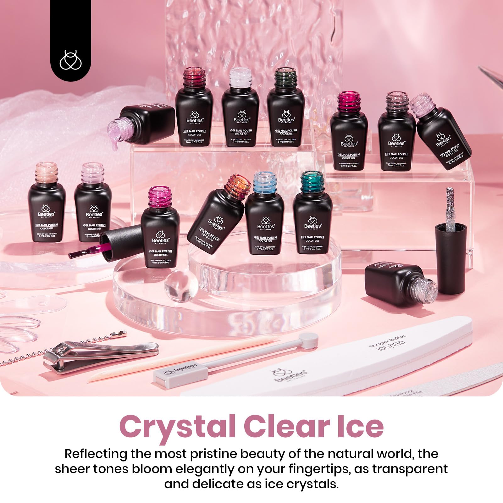 Crystal Ice Collection- 36 Cat Eyes Colors Gel Nail Polish Nail Gift Set