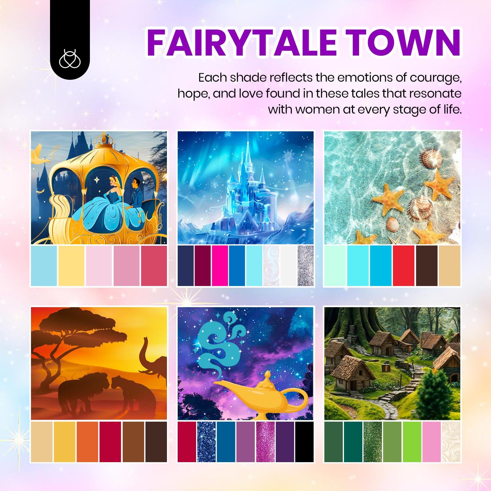 Fairytale Town | 36 Nail Pastel Glitter Gel Polish Colors