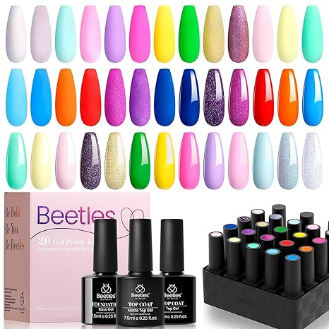 Unicorn - 20 Gel Colors Set with Top and Base Coat (5ml/Each)